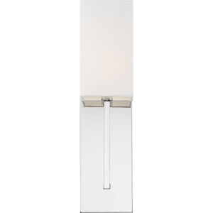 Vesey 1 Light 5 inch Polished Nickel and White Fabric Wall Sconce Wall Light
