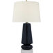 Chapman & Myers Parisienne 35 inch 150 watt Denim Porcelain Table Lamp Portable Light in Linen, Medium