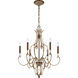 Magnolia Manor 6 Light 26.5 inch Pale Gold with Distressed Bronze Chandelier Ceiling Light