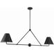 Xavier 4 Light 54 inch Matte Black Linear Chandelier Ceiling Light