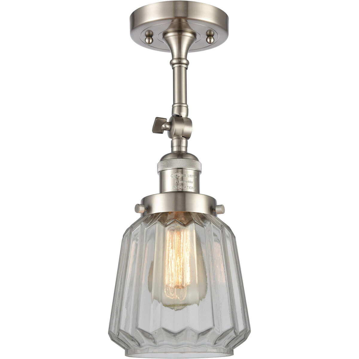 Franklin Restoration Chatham LED 6 inch Brushed Satin Nickel Sconce Wall Light in Clear Glass, Franklin Restoration