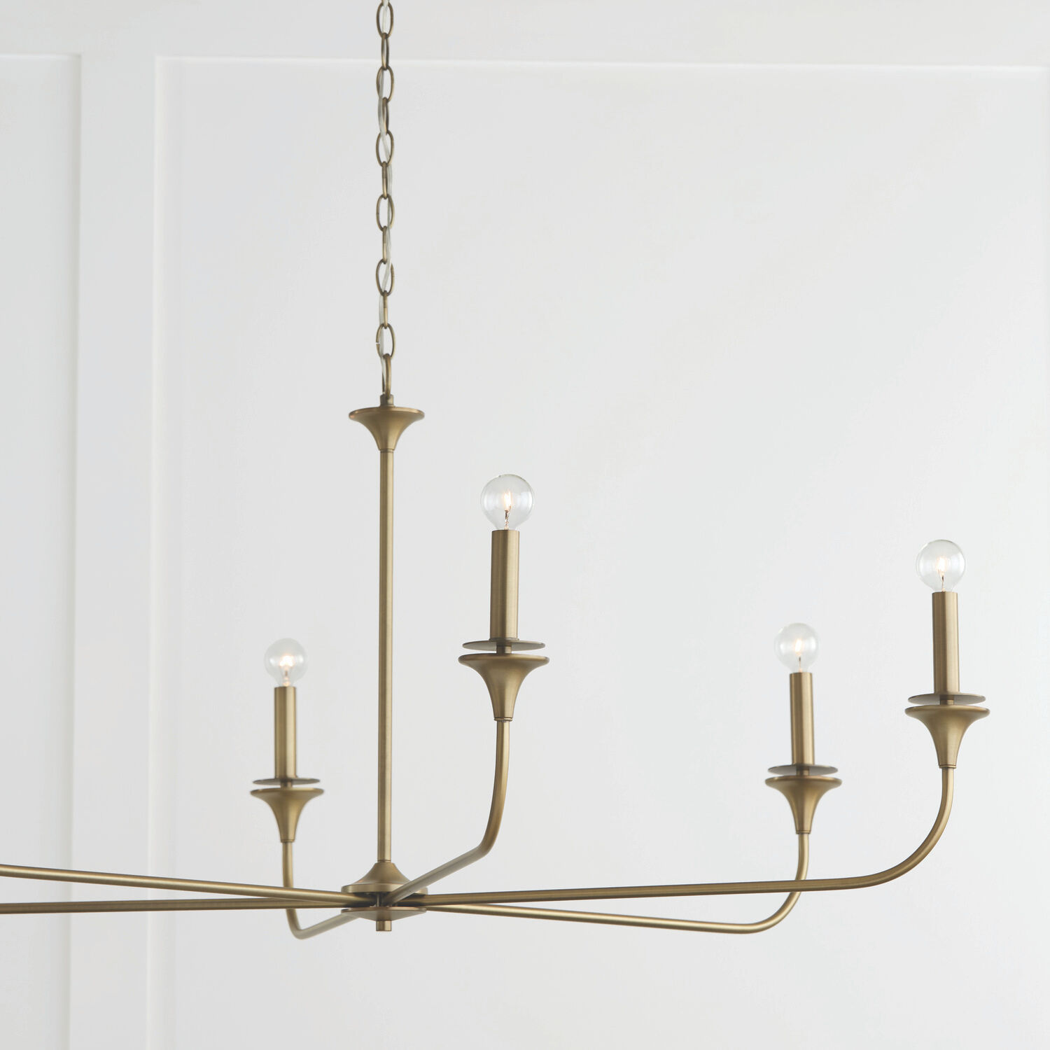 Presley 6 Light 49 inch Aged Brass Chandelier Ceiling Light