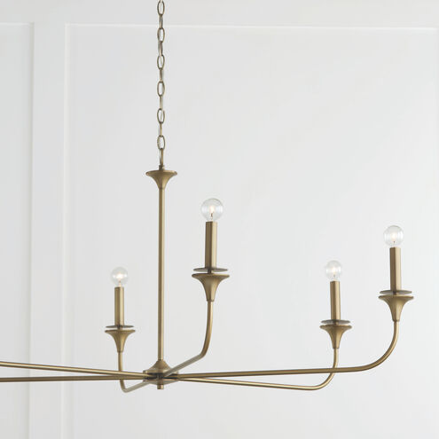 HomePlace by Capital Lighting 448961AD Presley 6 Light 49 inch Aged Brass  Chandelier Ceiling Light