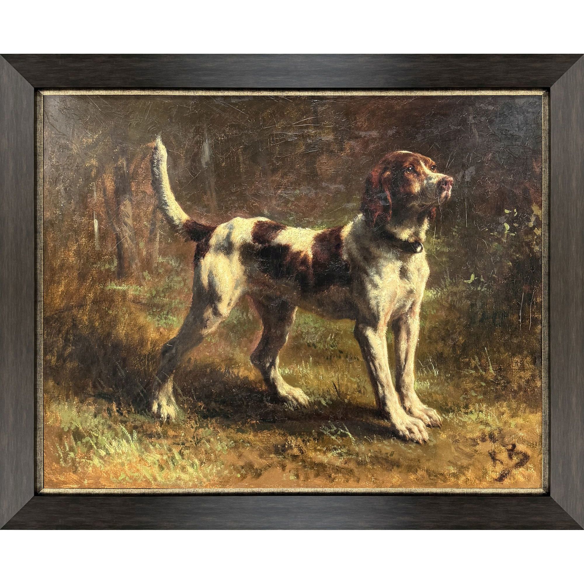 Limier Briquet Hound Brown and Green and White Framed Art
