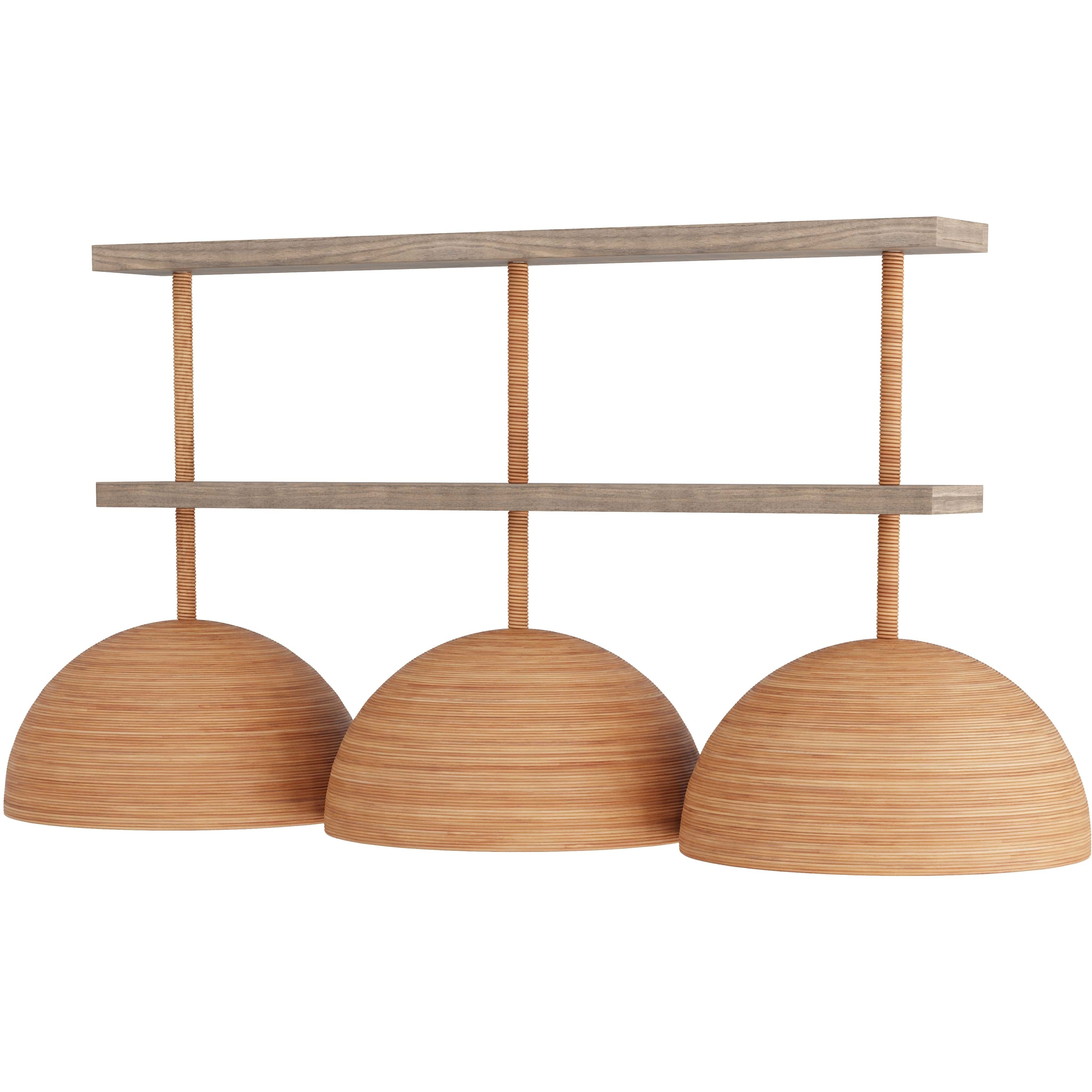 Vega 3 Light 48 inch Honey Linear Chandelier Ceiling Light