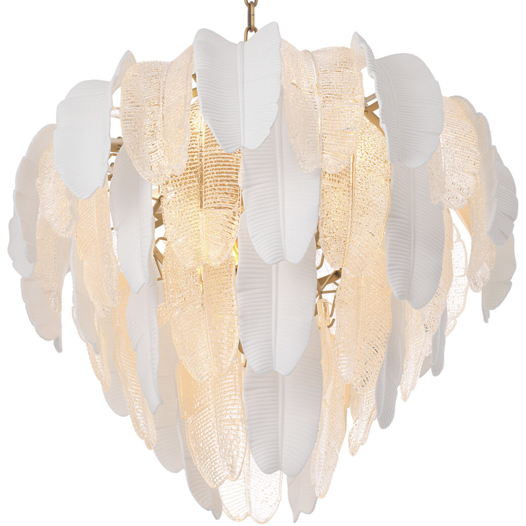 Saint Lucia 13 Light 23.62 inch Clear Textured Glass Chandelier Ceiling Light, Small
