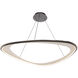 Oyster LED 42 inch Black Chrome Pendant Ceiling Light in 4000K, Black/Chrome, dweLED