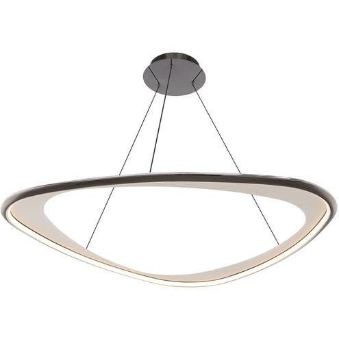 Oyster LED 42 inch Black Chrome Pendant Ceiling Light in 4000K, Black/Chrome, dweLED