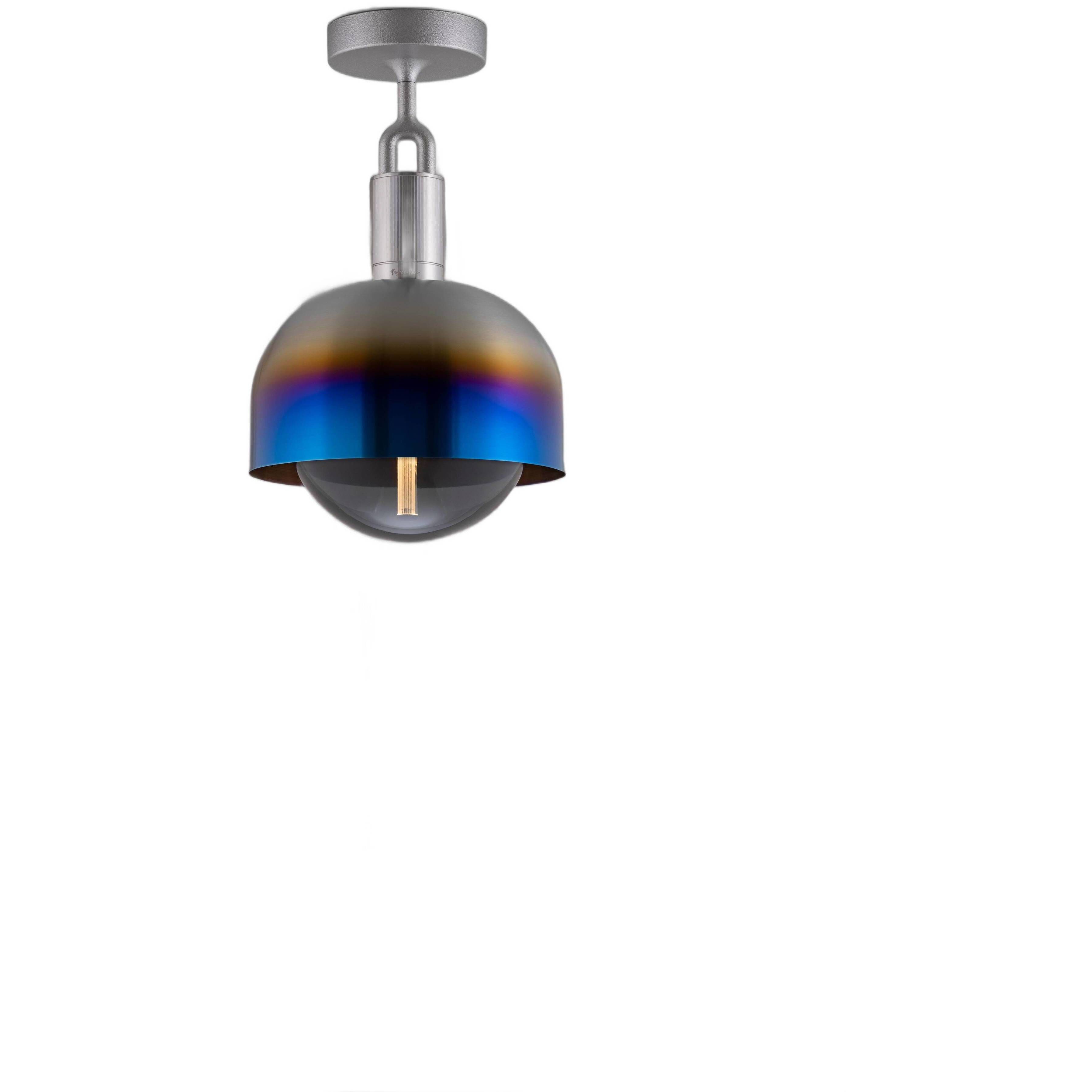 Forked LED 9.84 inch Burnt Steel Flush Mount Ceiling Light