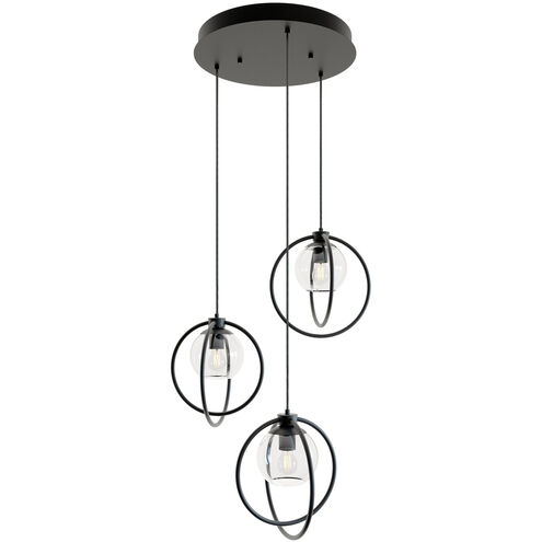 Jamie 3 Light 26.45 inch Black Mini Pendant Ceiling Light