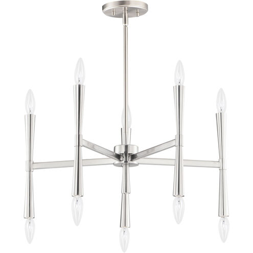 Rome 10 Light 24 inch Satin Nickel Chandelier Ceiling Light