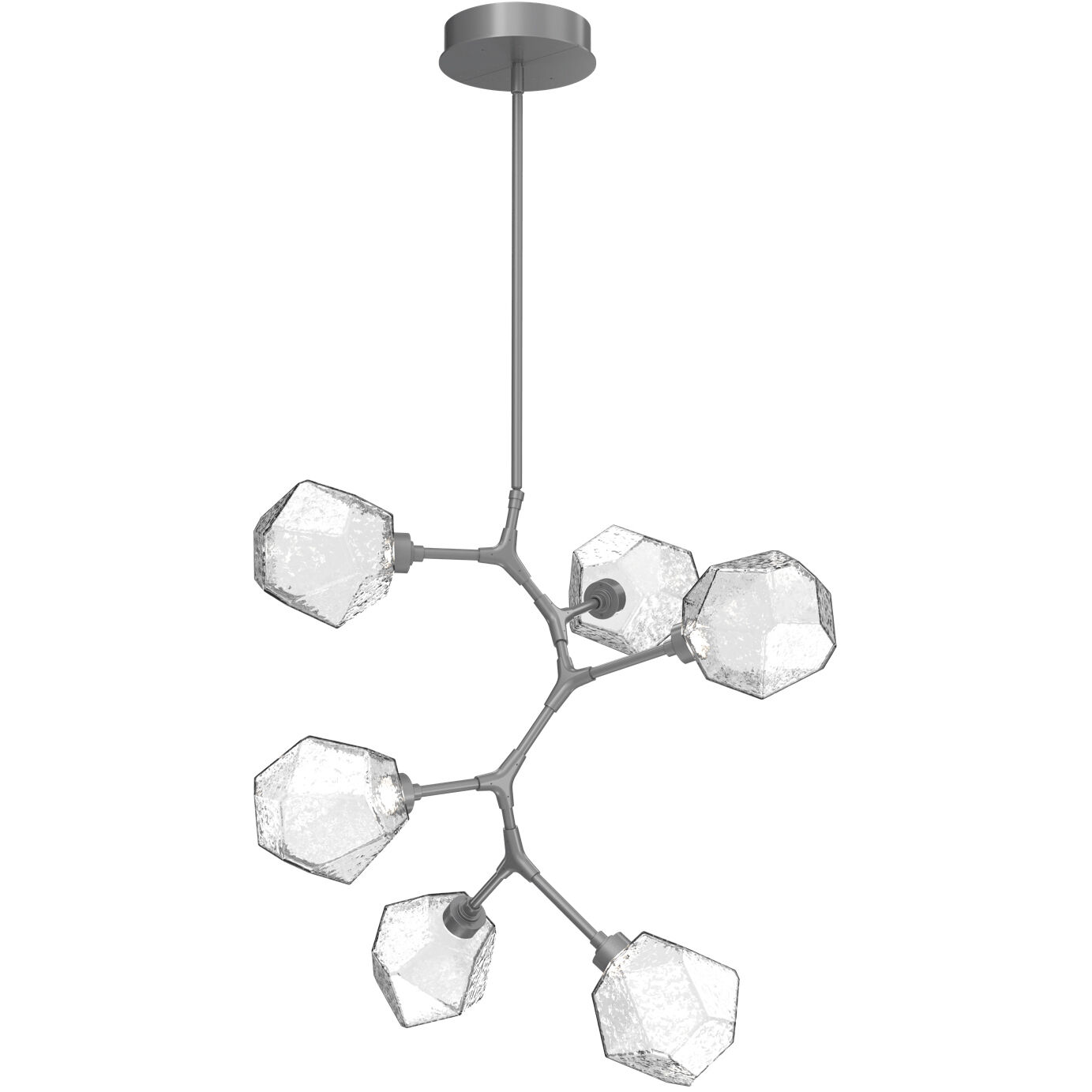 Gem LED 30 inch Classic Silver Chandelier Ceiling Light in 3000K LED, Clear, Modern Vine