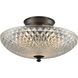Sweetwater 3 Light 14 inch Oil Rubbed Bronze Semi Flush Mount Ceiling Light