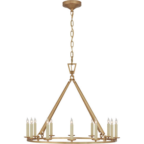 Chapman & Myers Darlana 12 Light 30 inch Antique-Burnished Brass Single Ring Chandelier Ceiling Light, Medium