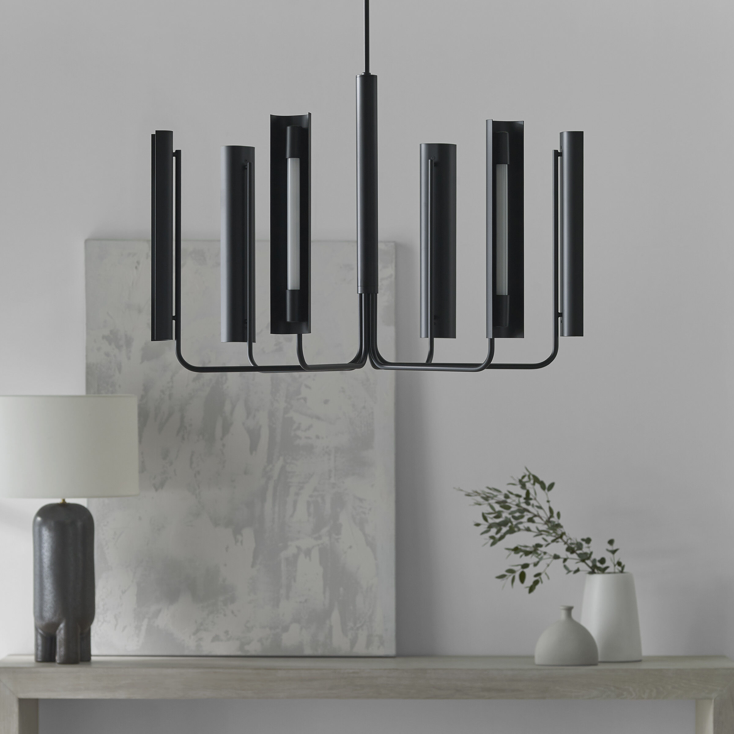 Kelly by Kelly Wearstler Carson LED 36.13 inch Midnight Black Chandelier Ceiling Light