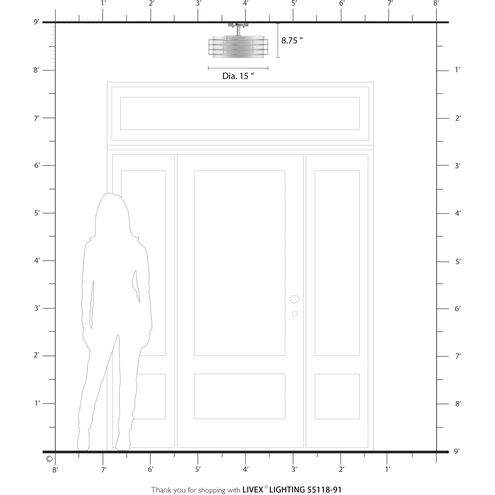 Blanchard 3 Light 15 inch Brushed Nickel Semi Flush Mount Ceiling Light, Large