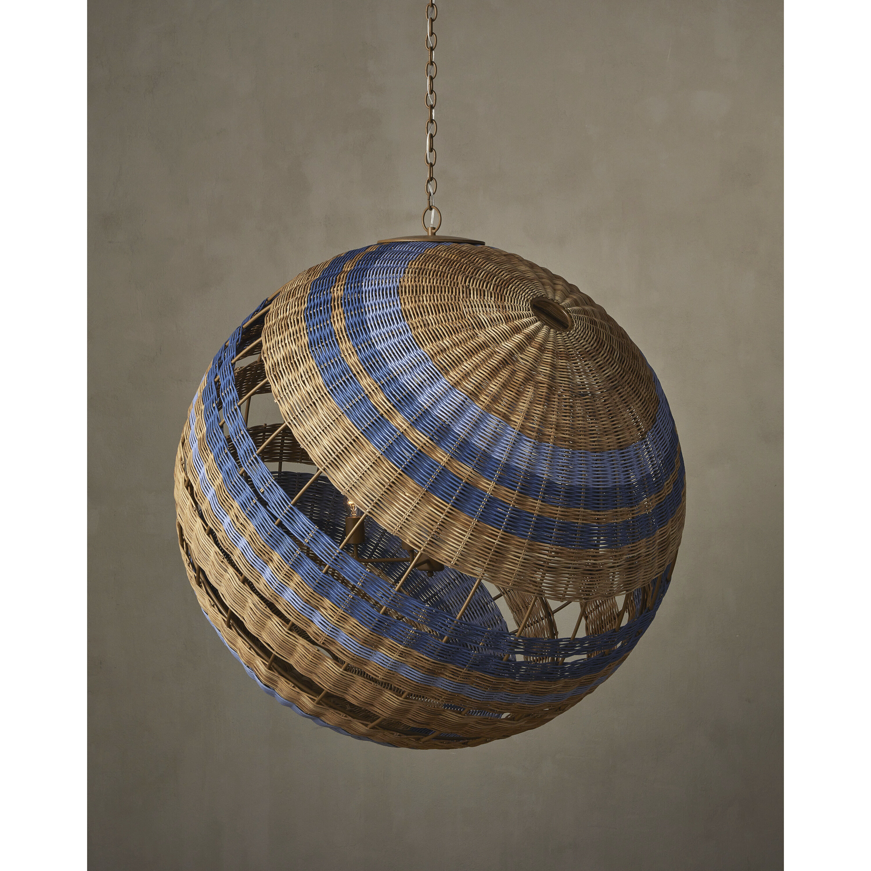 Senjyo 5 Light 48 inch Khaki and Natural and Cornflower and Blue Bonnet Chandelier Ceiling Light, Hiroshi Koshitaka Collection