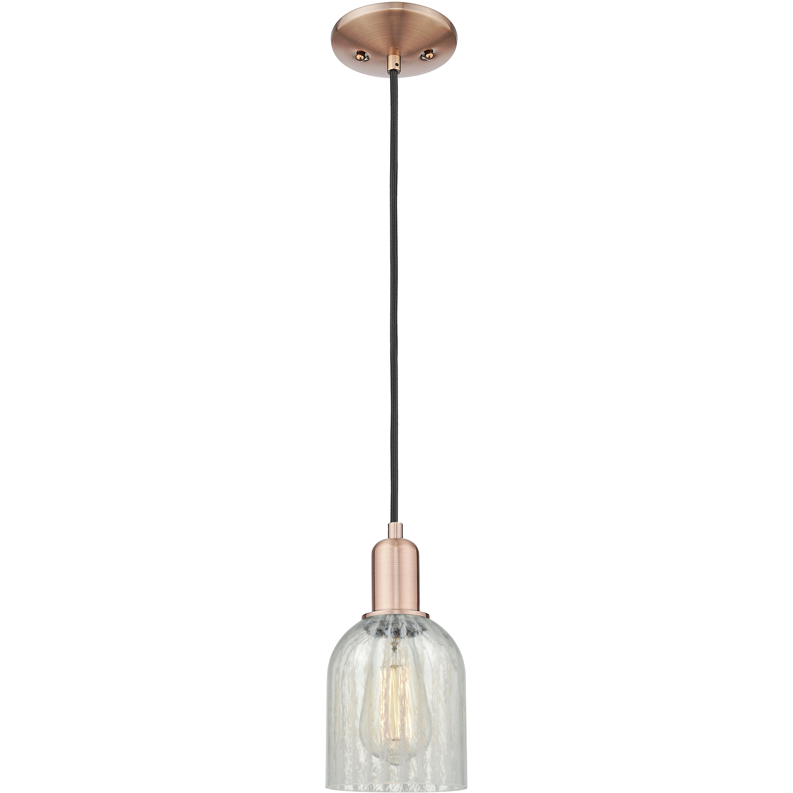 Arcadia Caledonia 1 Light 5 inch Antique Copper Mini Pendant Ceiling Light in Mouchette