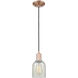 Arcadia Caledonia 1 Light 5 inch Antique Copper Mini Pendant Ceiling Light in Mouchette