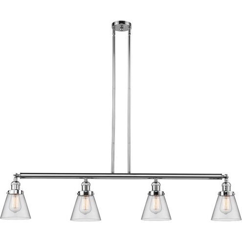 Franklin Restoration Small Cone LED 50.88 inch Polished Chrome Island Light Ceiling Light in Clear Glass, Franklin Restoration