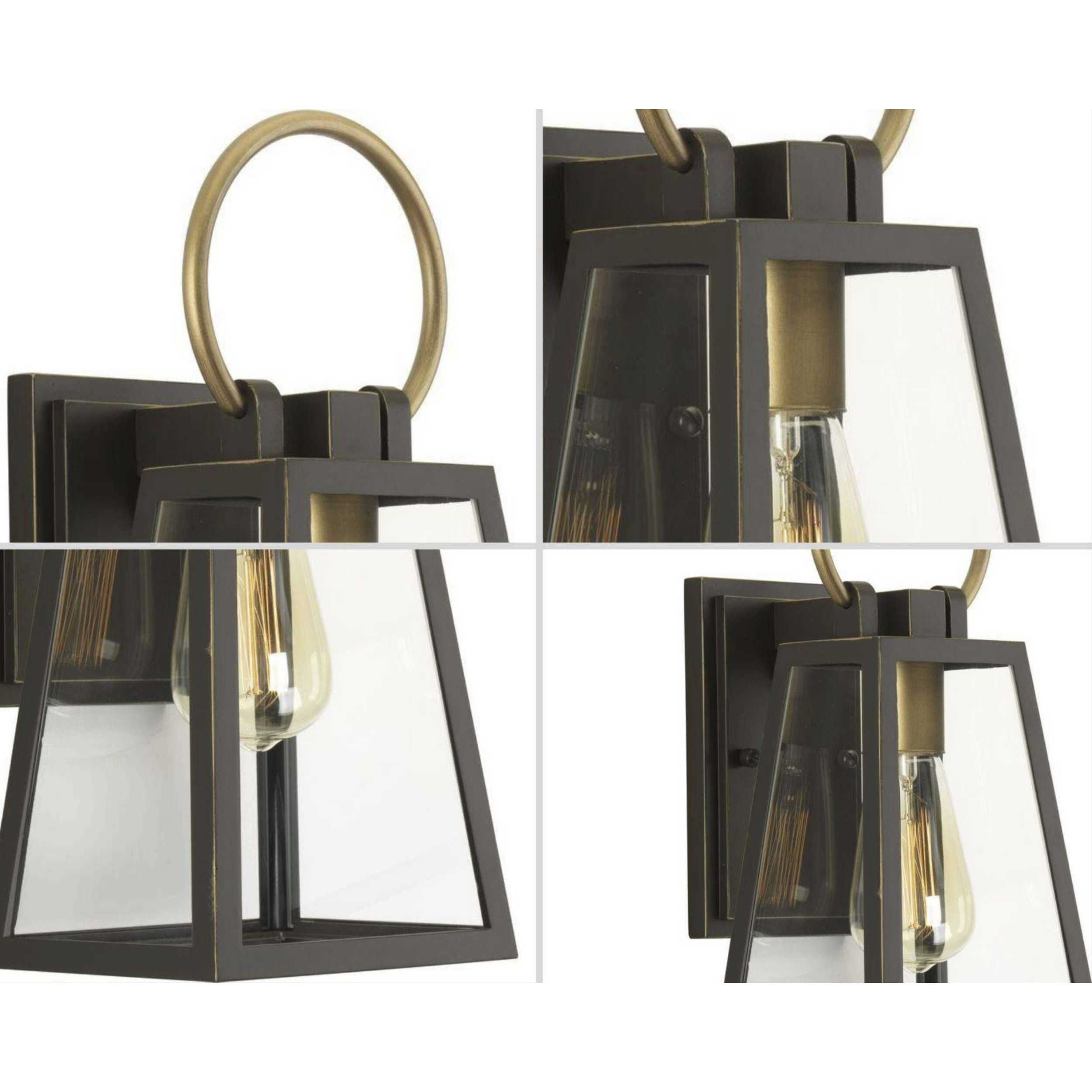 Barnett 1 Light 15 inch Antique Bronze Outdoor Wall Lantern, Small