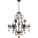 Colonial Charm 9 Light 33.13 inch Old World Bronze/Walnut Accents Chandelier Ceiling Light