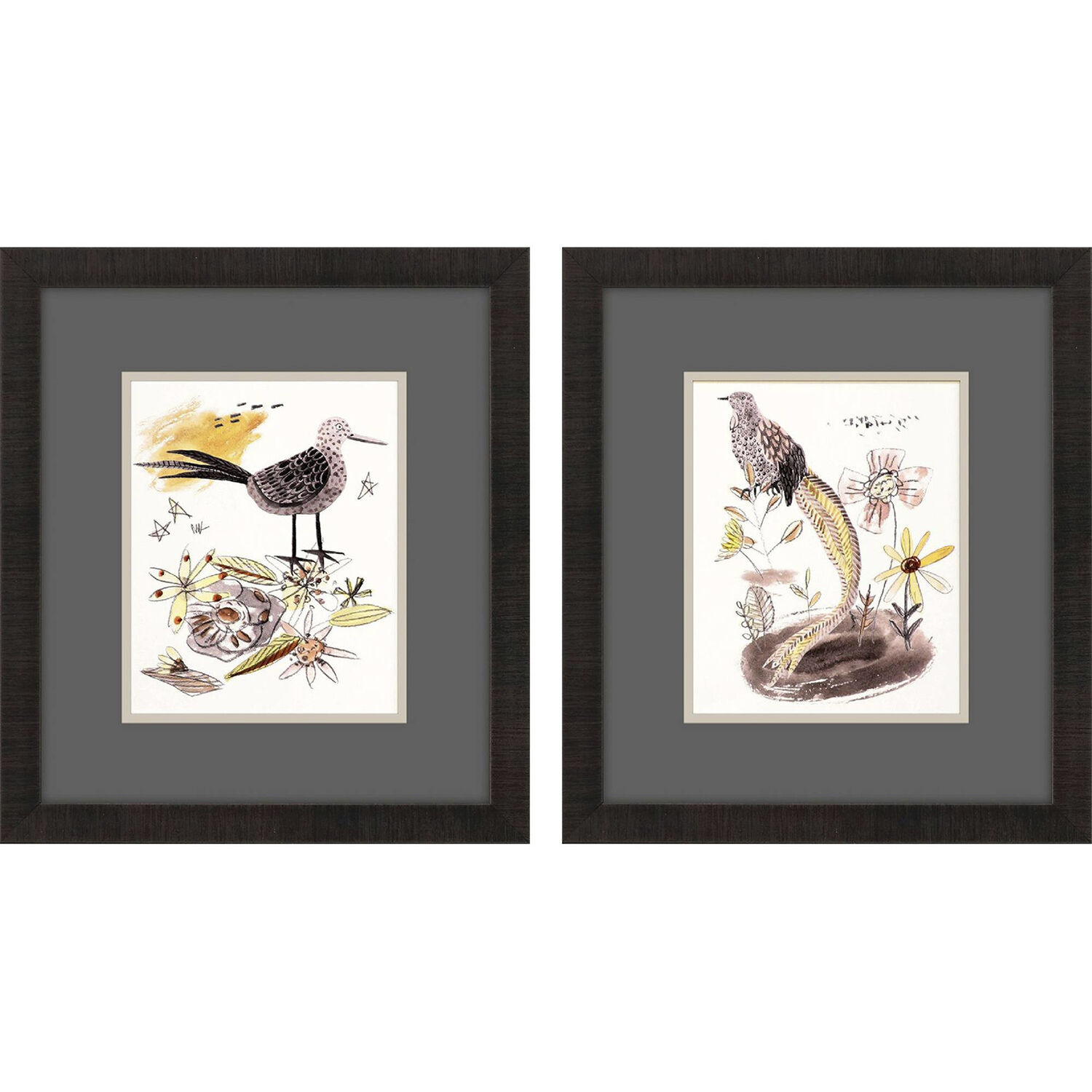 Glowing Garden Orange and Yellow and Pink and Gray Framed Art, Propac