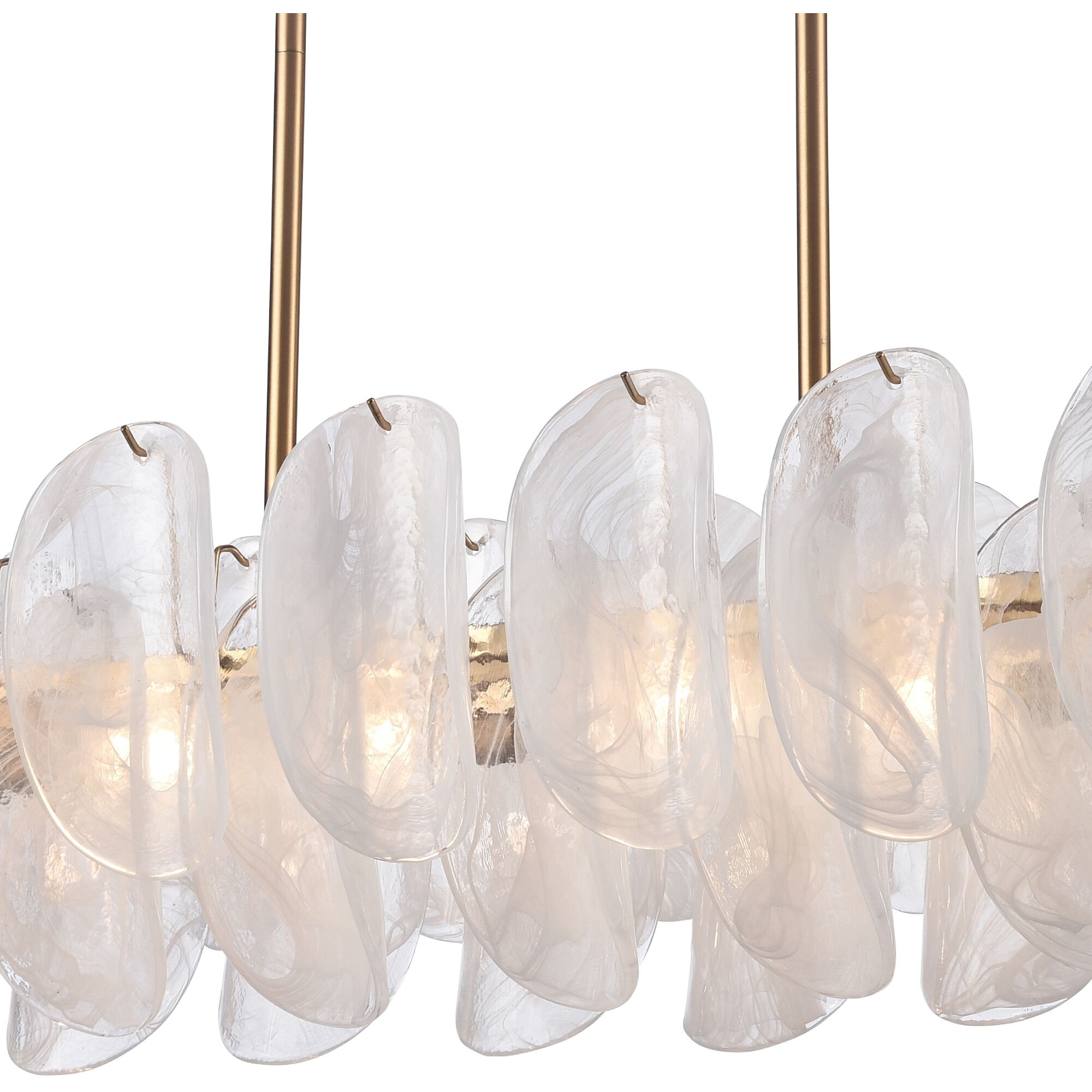 Chateau 6 Light 47.25 inch Satin Brass Linear Chandelier Ceiling Light