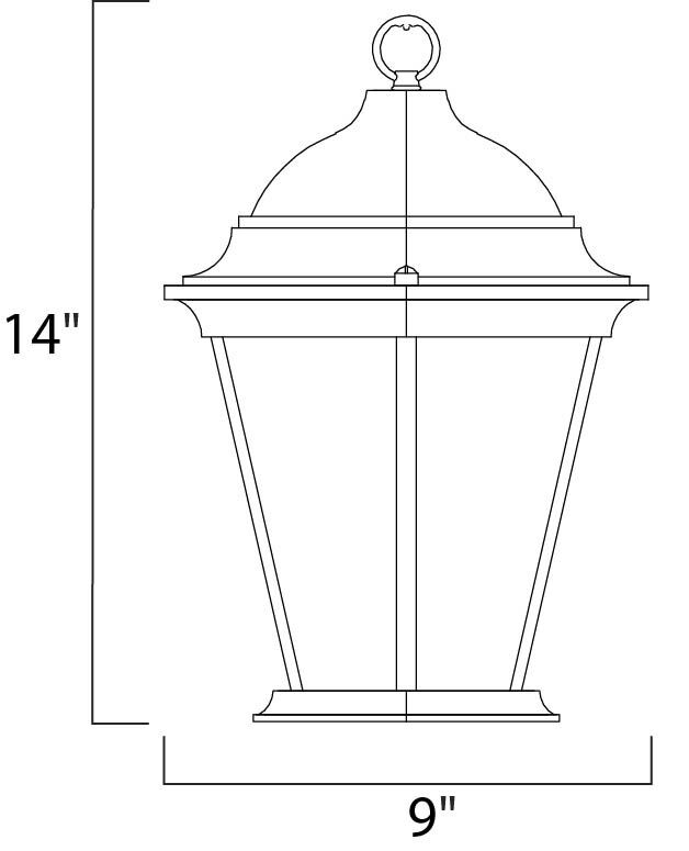 Westlake 3 Light 9 inch Black Outdoor Hanging Lantern
