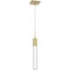 Original Glacier Avenue LED 2 inch Brushed Brass Pendant Ceiling Light in Clear