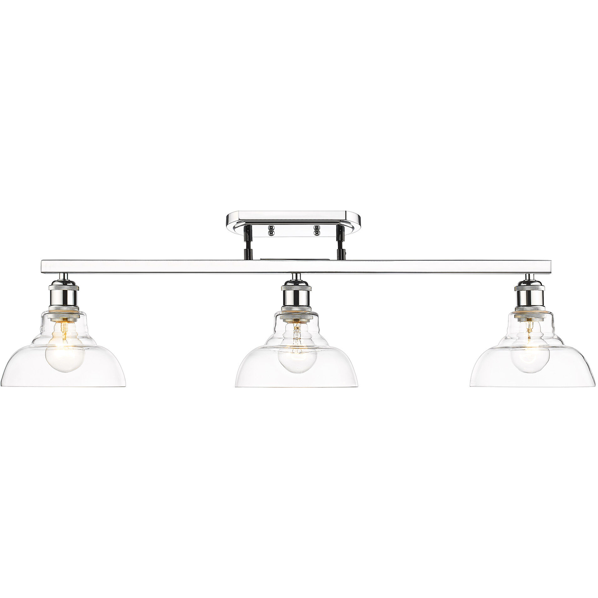 Yep Carver Island Light Ceiling Light in Chrome, Clear Glass