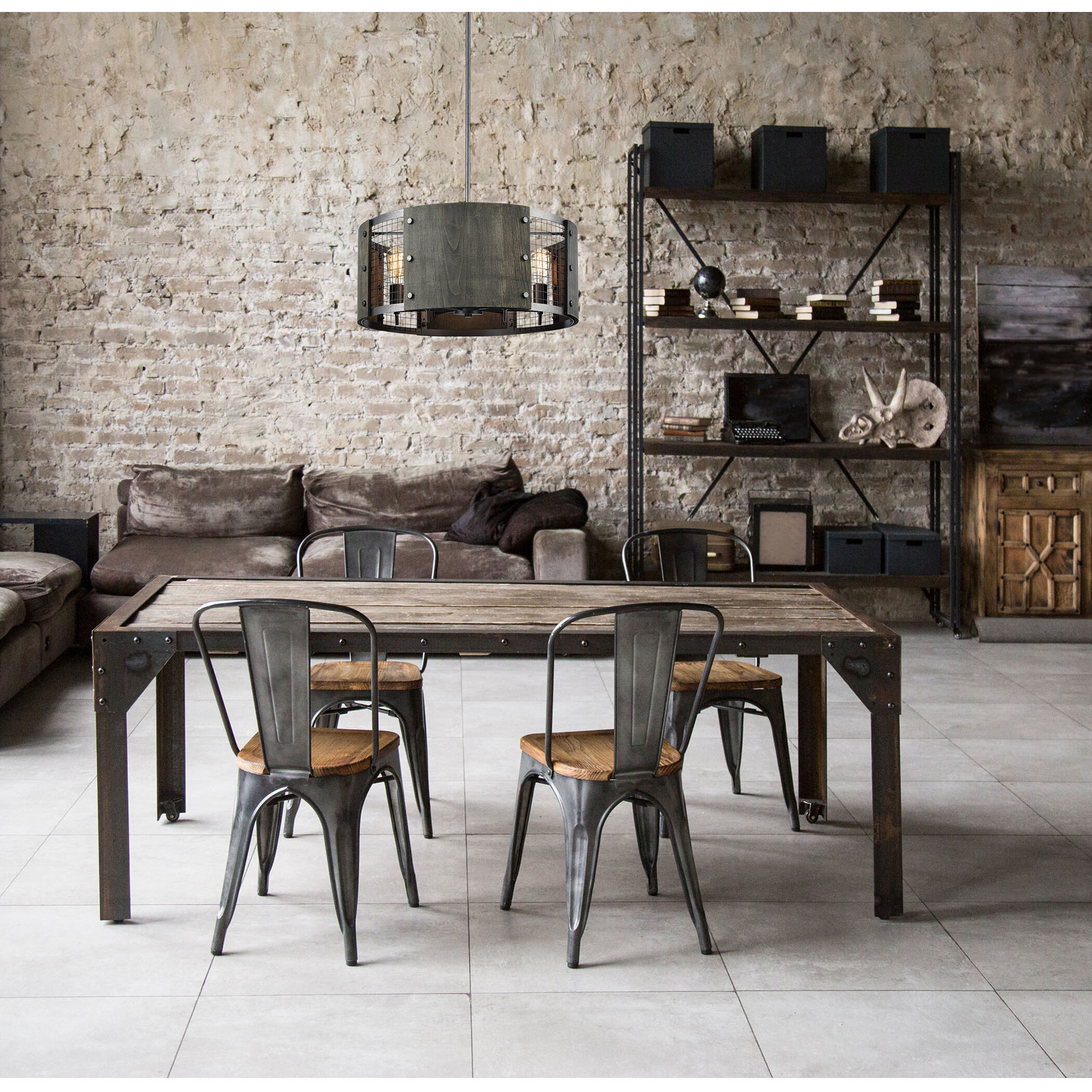 Halstead 6 Light 24 inch Ash Gray with Dark Graphite Chandelier Ceiling Light