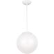 Leo - Hanging Globe 1 Light 14 inch White Pendant Ceiling Light