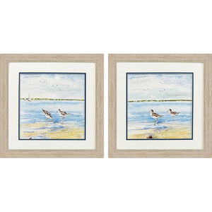 Sandpiper Beach Blue and Green Framed Art