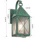 Ashford 1 Light 12.88 inch Verde Green Outdoor Sconce in Seedy Glass, X Wire Pattern, Brass Traditions by Innovations Lighting
