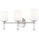 Henri 3 Light 24 inch Brushed Nickel Bathroom Vanity Wall Light