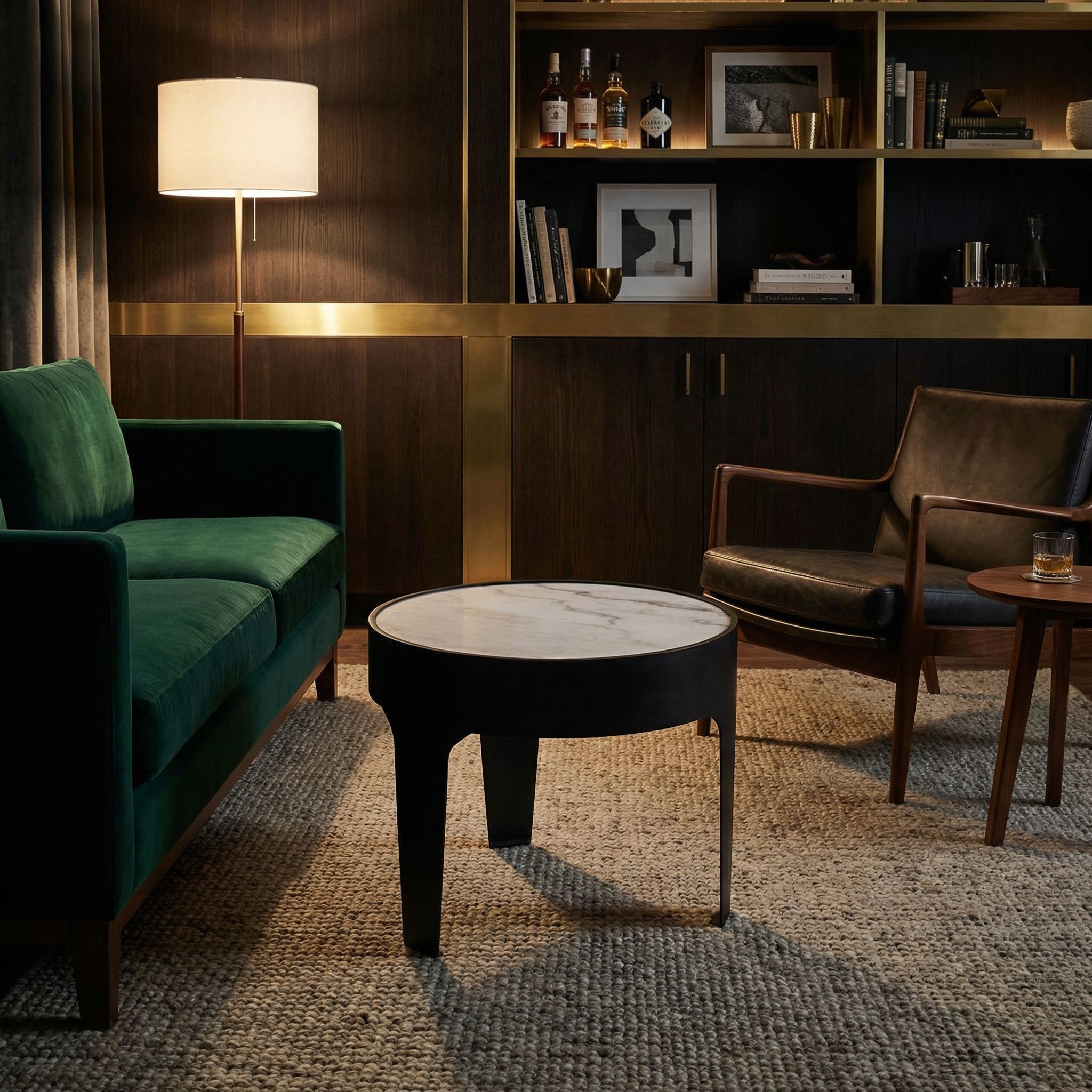 Cylinder 24 X 24 inch Matte Black Side Table, Large