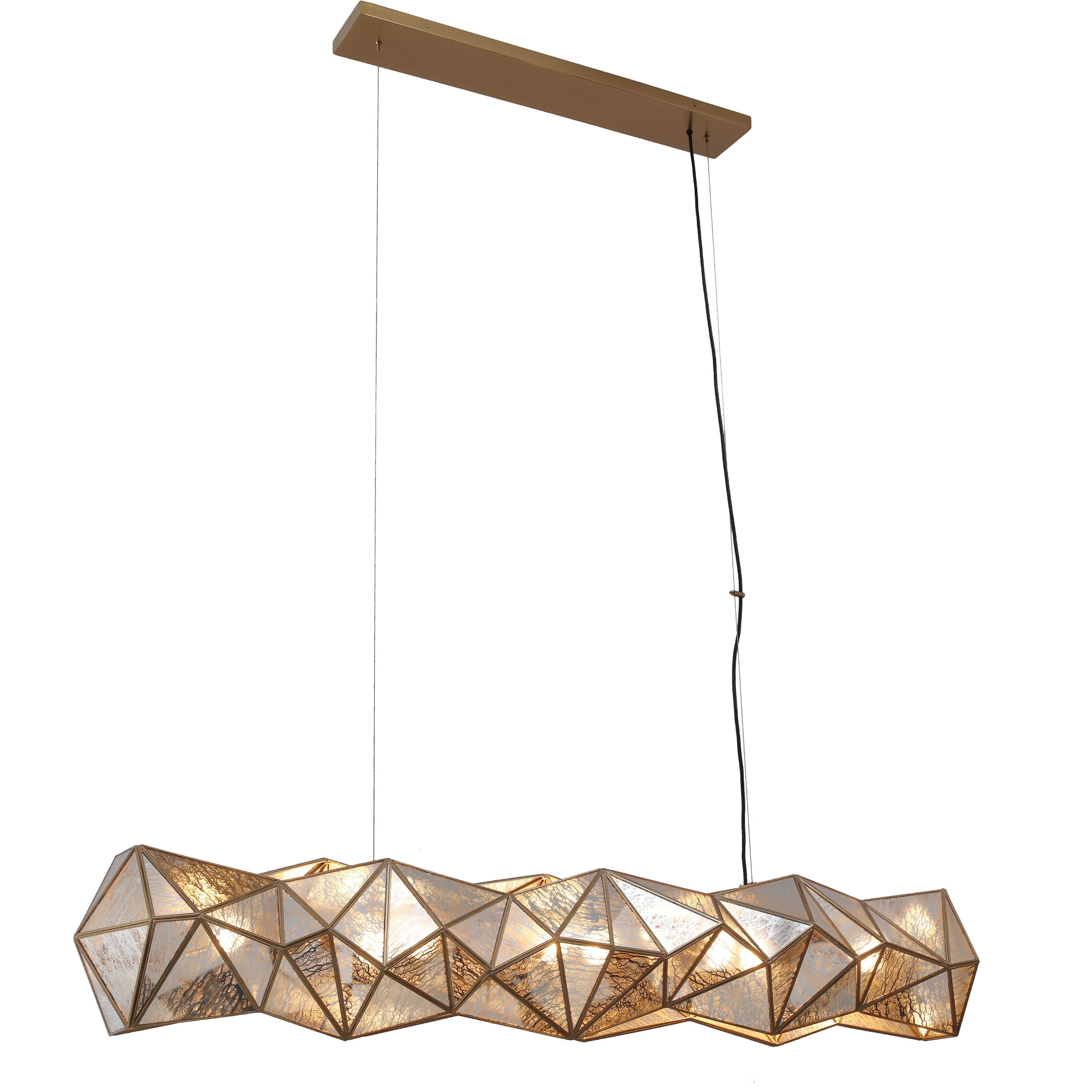 Geo-Gem 6 Light 62.2 inch Brass Antique Island Light Ceiling Light