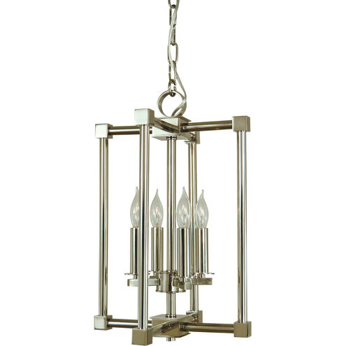 Lexington 4 Light 11 inch Brushed Nickel with Polished Nickel Mini Chandelier Ceiling Light