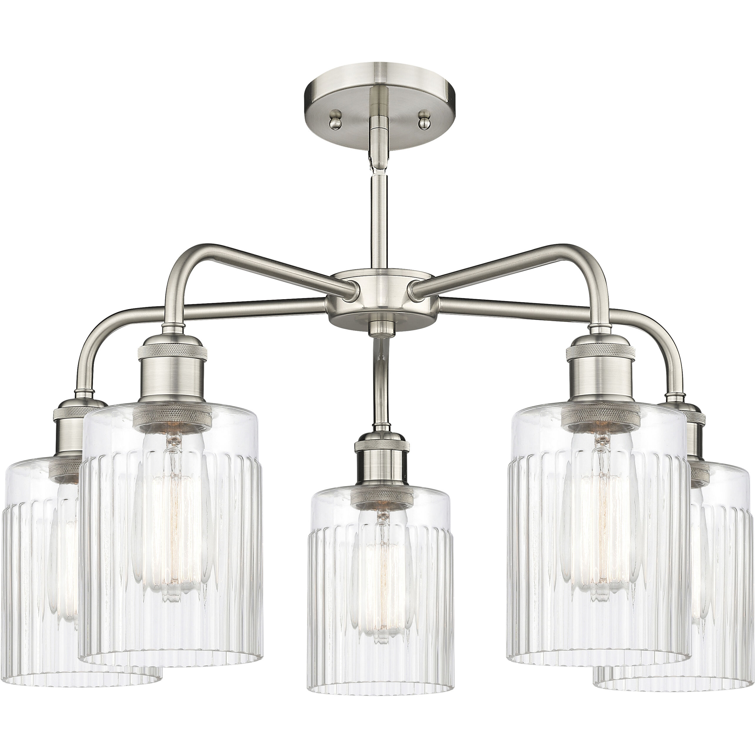 Hadley 5 Light 22.5 inch Satin Nickel Chandelier Ceiling Light in Clear