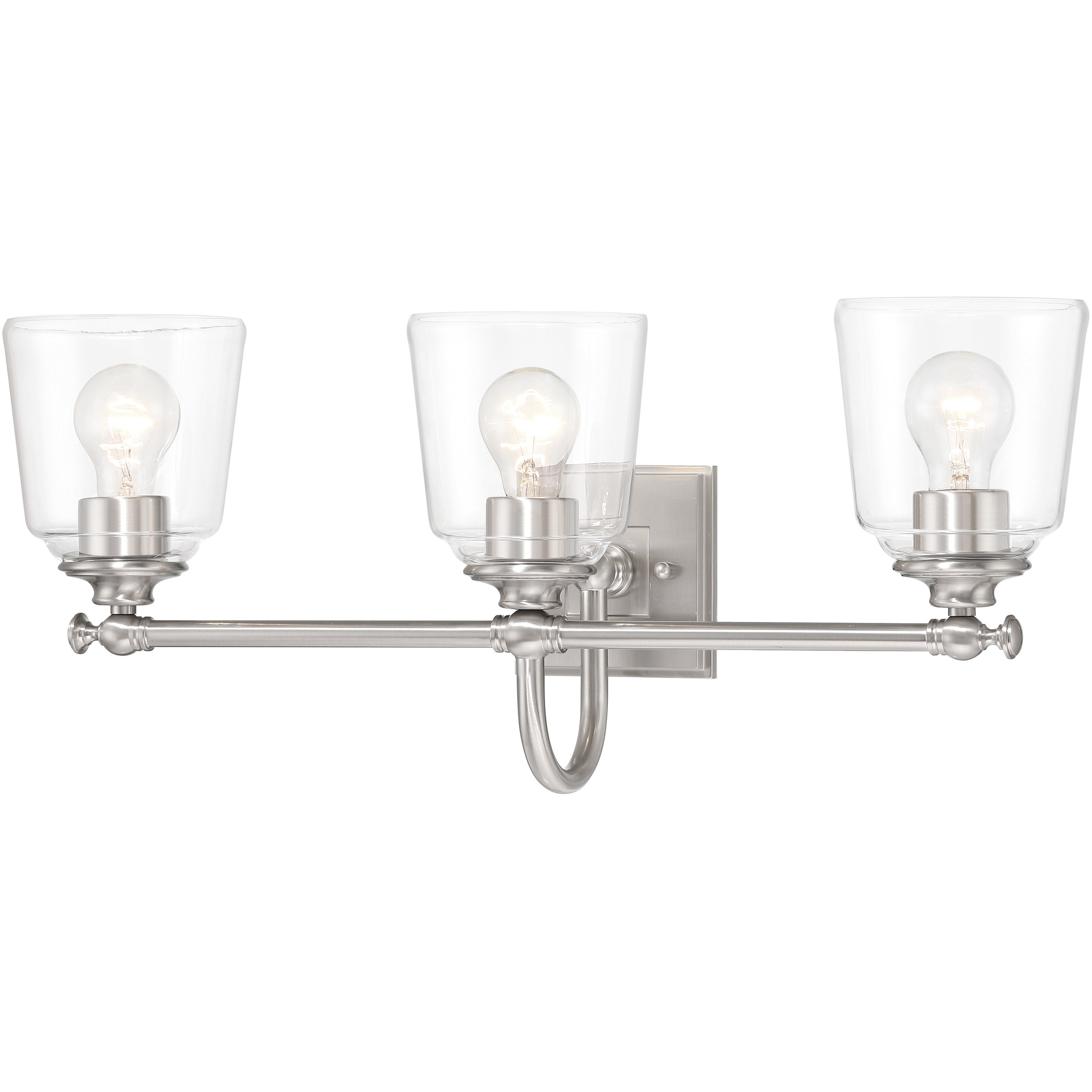 Antonia 3 Light 25.25 inch Brushed Nickel Bath Vanity Light Wall Light