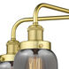 Bell 5 Light 23 inch Satin Gold Chandelier Ceiling Light in Plated Smoke Glass