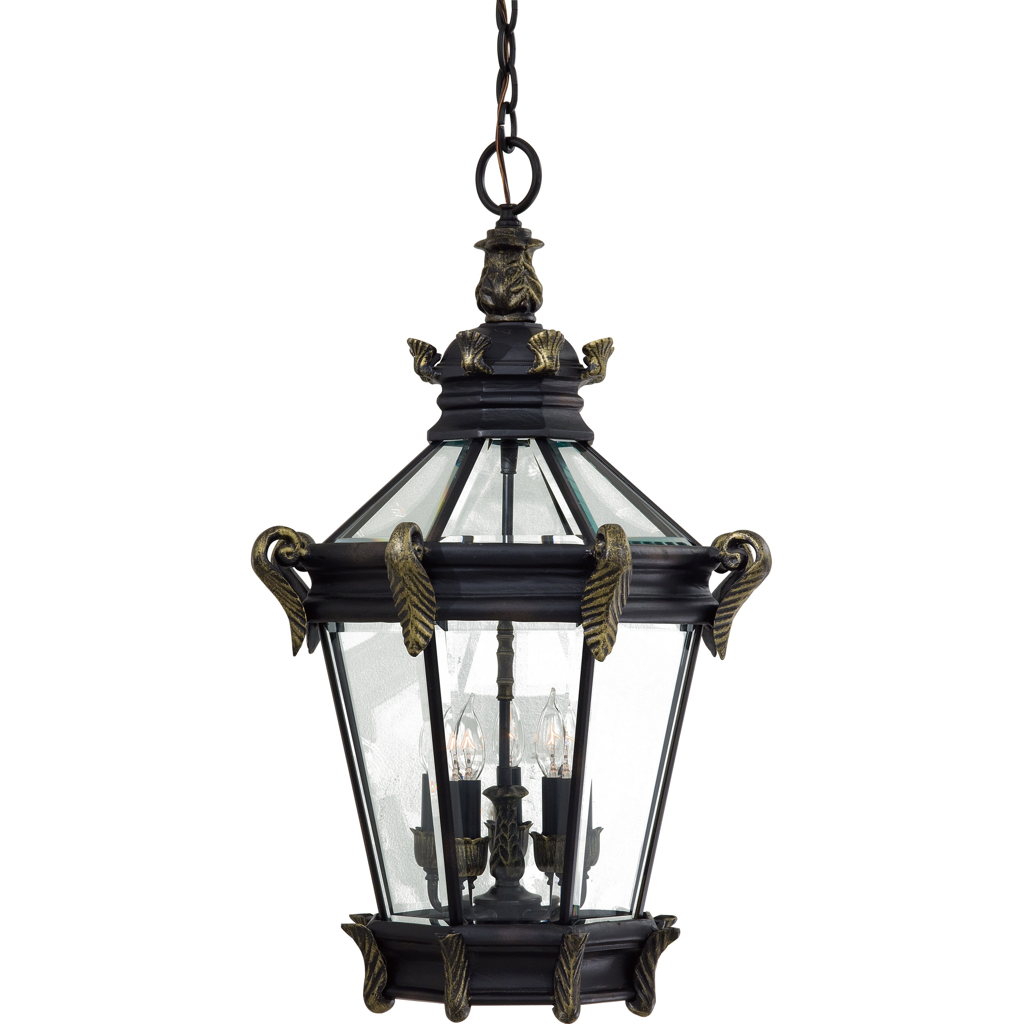Stratford Hall 5 Light 18.5 inch Heritage/Gold Outdoor Chain Hung Lantern, The Great Outdoors