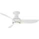 Corona 44 inch Brushed Nickel Matte White with Matte White Blades Flush Mount Ceiling Fan in 3500K