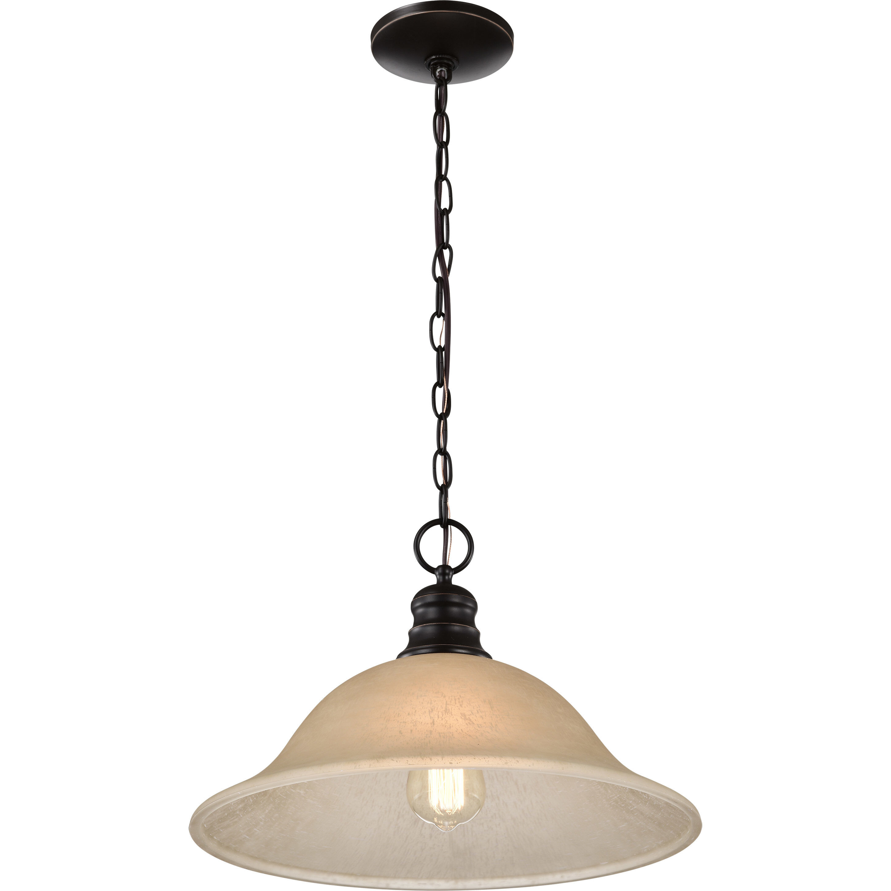Empire 1 Light 16 inch Mahogany Bronze Dome Pendant Ceiling Light