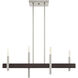 Denmark 4 Light 7 inch Brushed Nickel with Bronze Accents Chandelier Ceiling Light