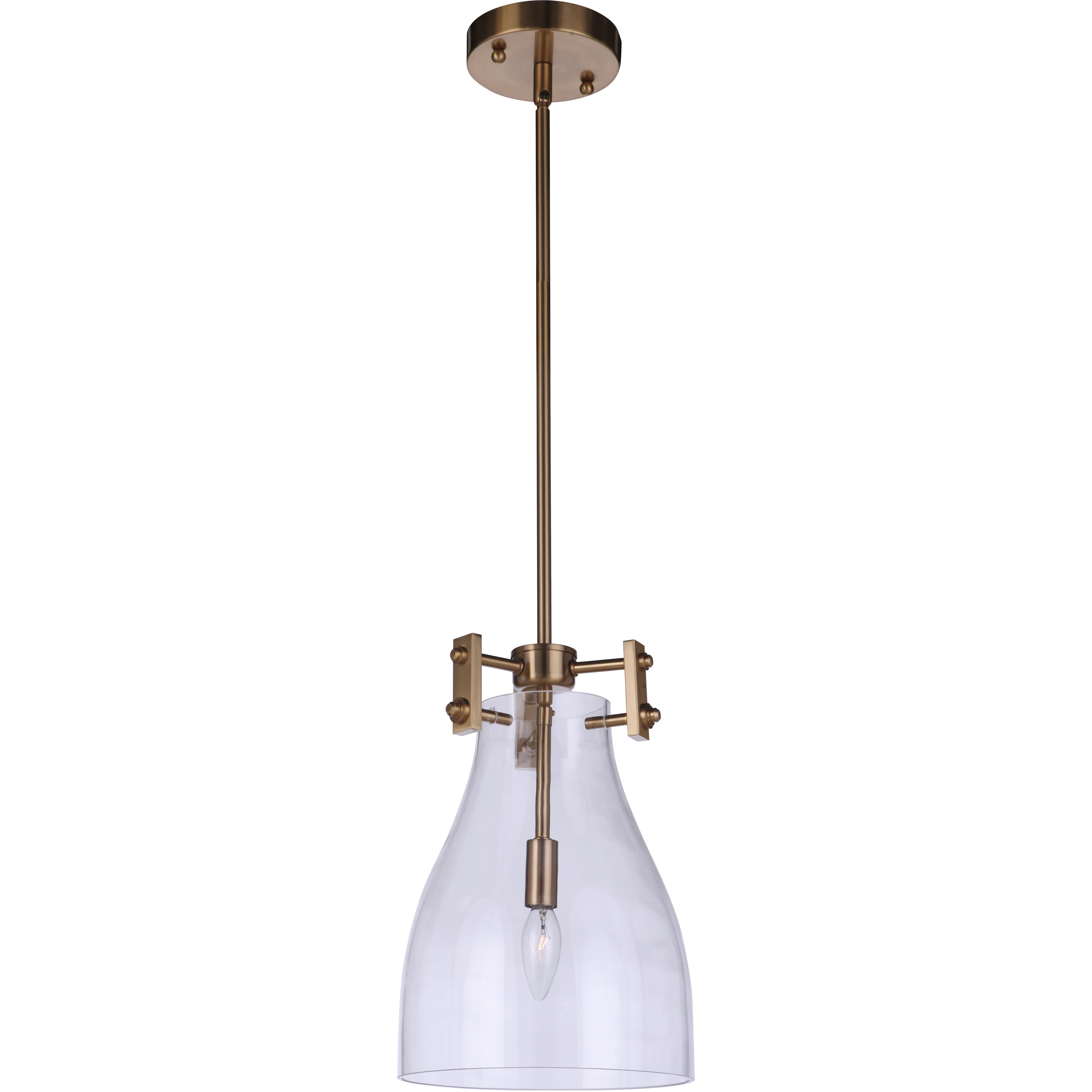 Chardonnay 1 Light 9 inch Satin Brass Pendant Ceiling Light