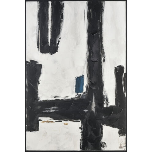 Obsidian I Black with Dark Blue Framed Wall Art