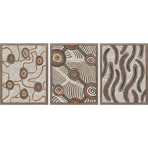 Geometrics Collection Antique Silver Wood With Rubbed Edges Framed Art