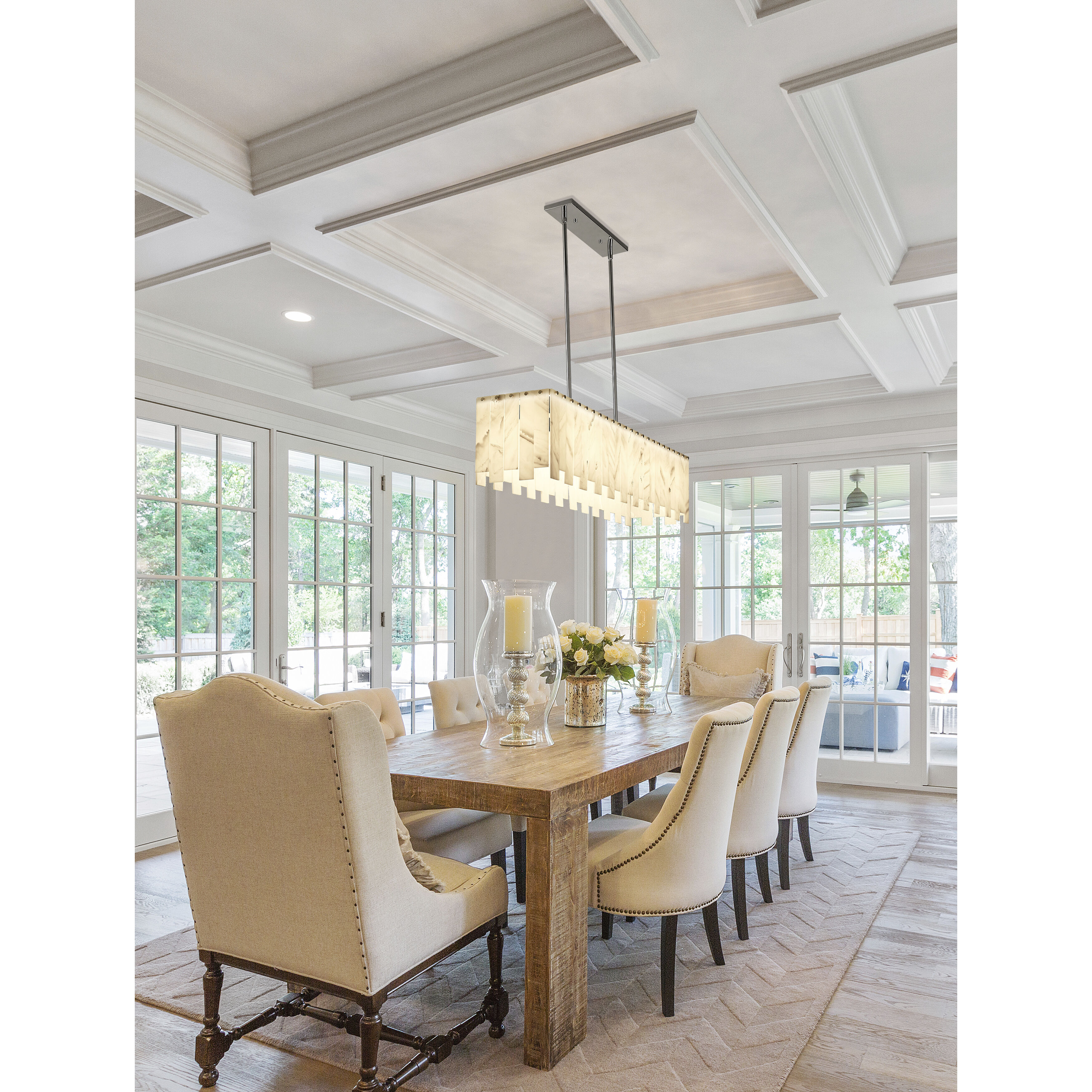 Viviana 7 Light 49 inch Polished Nickel Linear Chandelier Ceiling Light